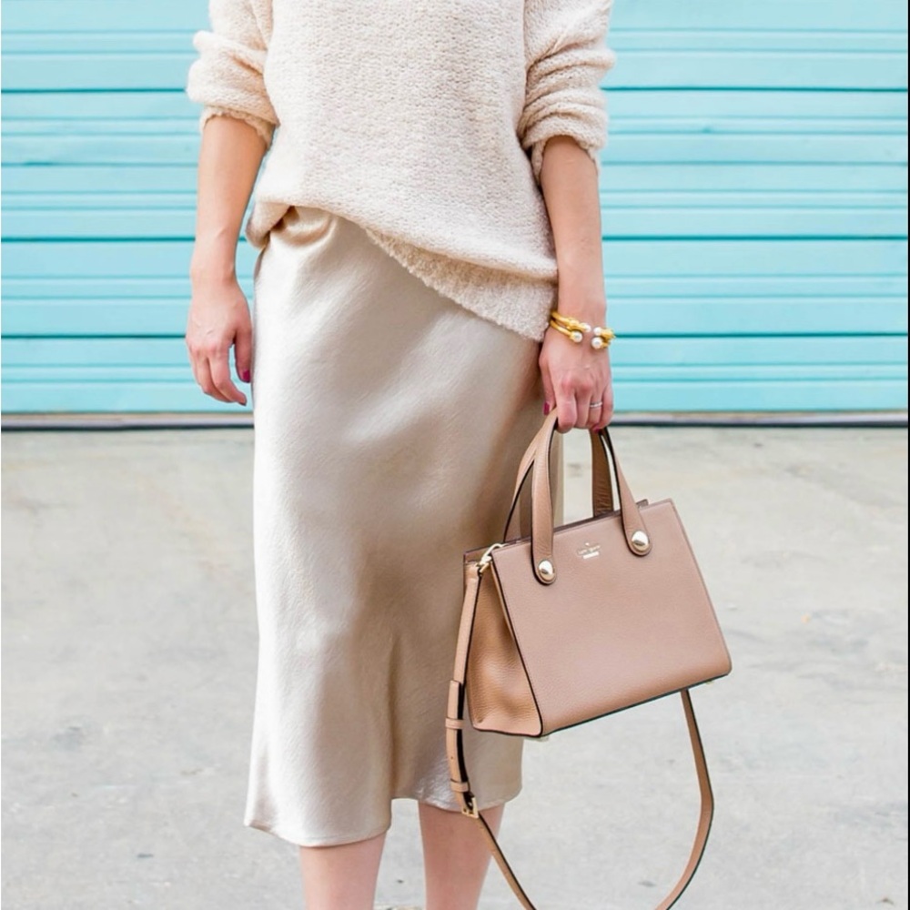Elegant Beige Midi Skirt